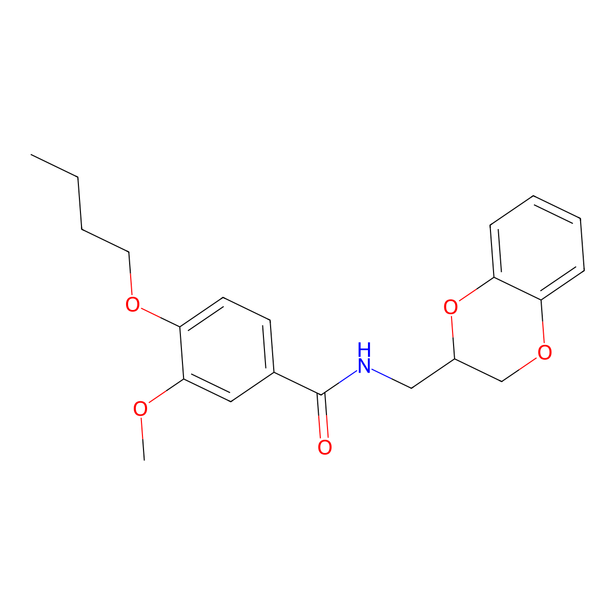 4-butoxy-N-((2,3-dihydrobenzo[b][1,4]dioxin-2-yl)methyl)-3-methoxybenzamide molecular structure, CAS 354993-06-9