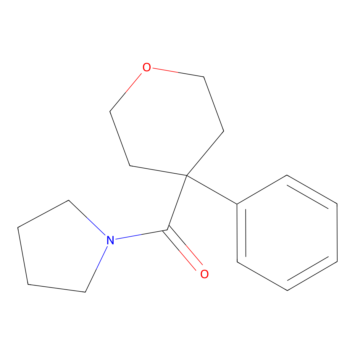 (4-Phenyloxan-4-yl)-pyrrolidin-1-ylmethanone molecular structure, CAS 354993-12-7