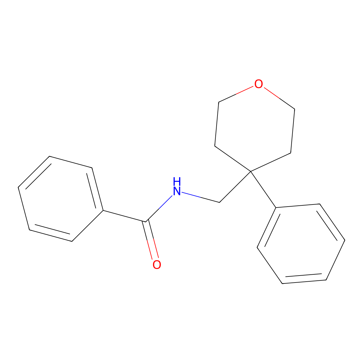 N-[(4-phenyloxan-4-yl)methyl]benzamide molecular structure, CAS 354993-15-0