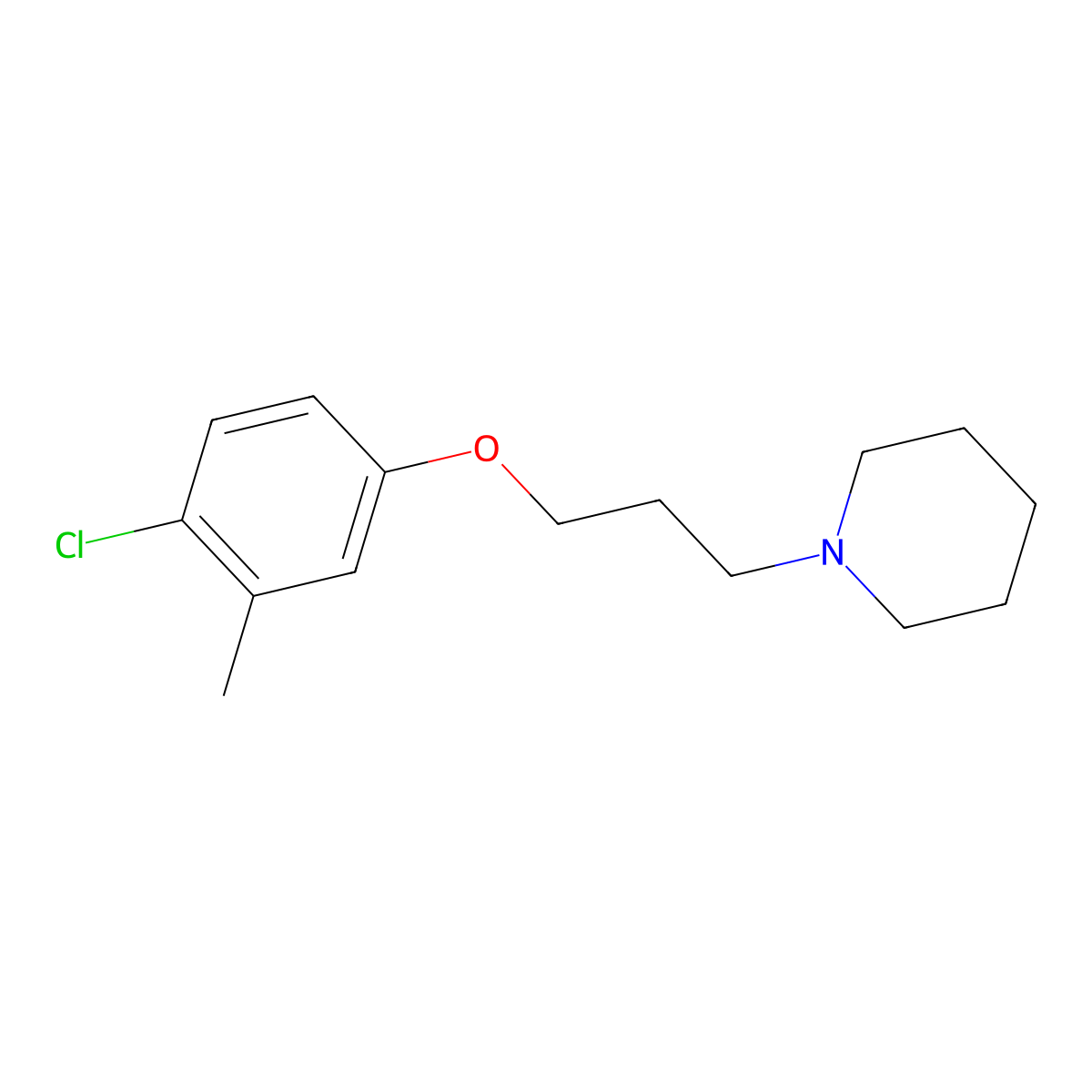 1-[3-(4-Chloro-3-methylphenoxy)propyl]piperidine molecular structure, CAS 354993-40-1