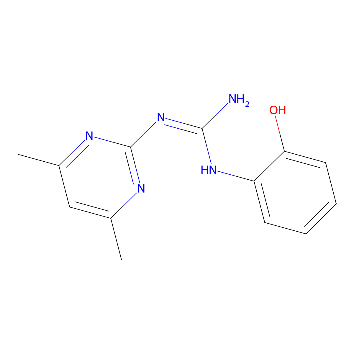 1-(4,6-Dimethylpyrimidin-2-yl)-3-(2-hydroxyphenyl)guanidine molecular structure, CAS 354993-68-3