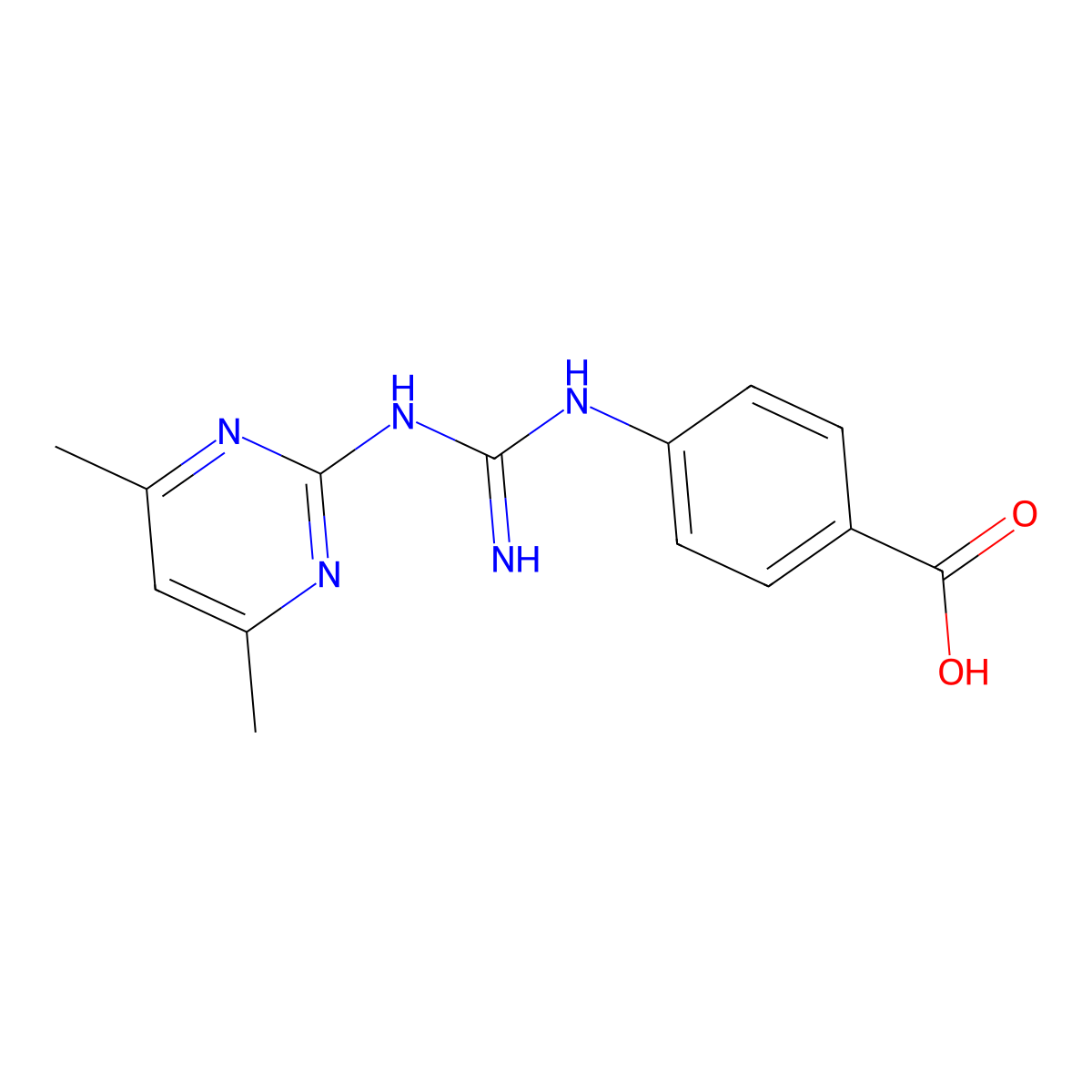 4-[[N'-(4,6-dimethylpyrimidin-2-yl)carbamimidoyl]amino]benzoic acid molecular structure, CAS 354994-01-7
