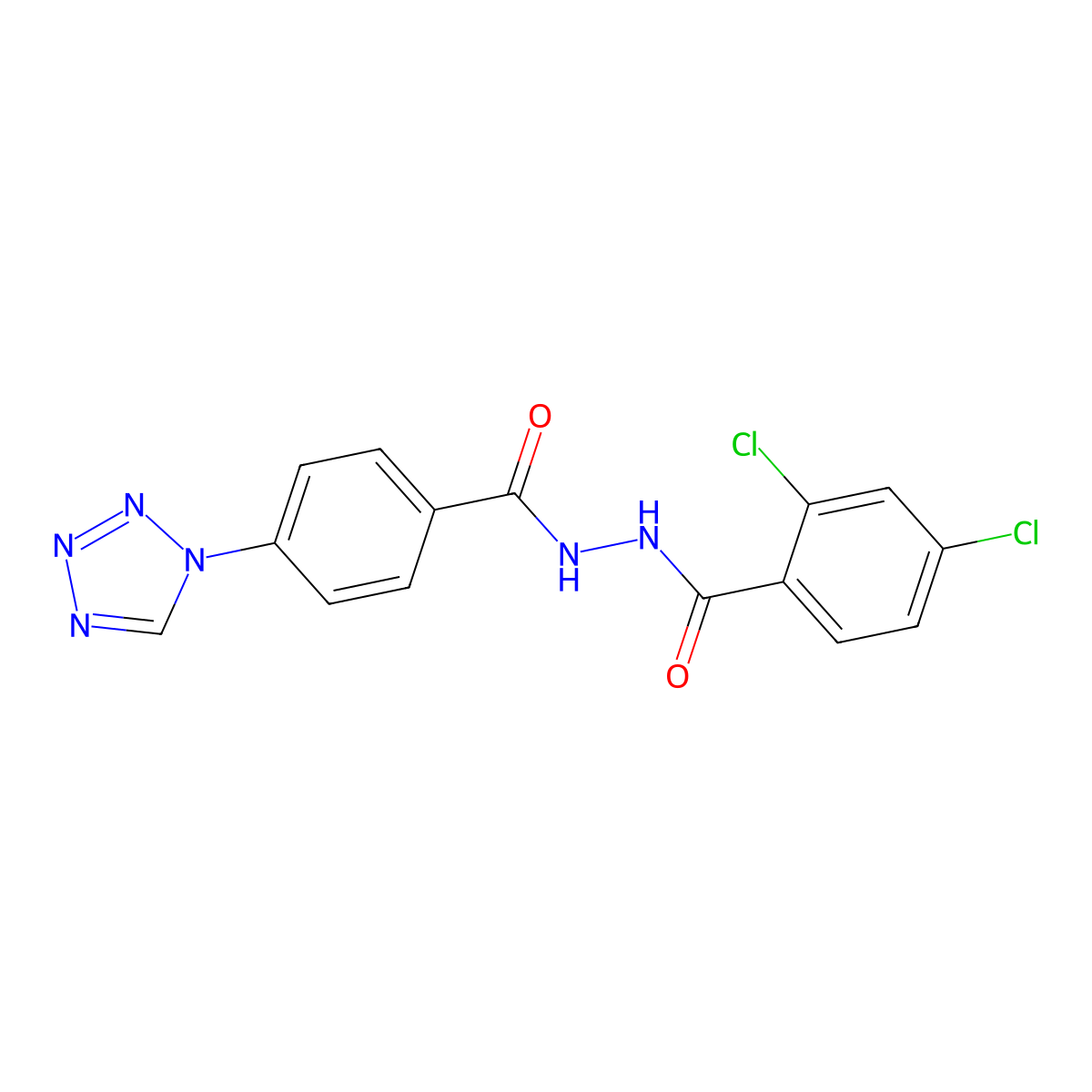 2,4-dichloro-N'-[4-(tetrazol-1-yl)benzoyl]benzohydrazide molecular structure, CAS 354994-63-1