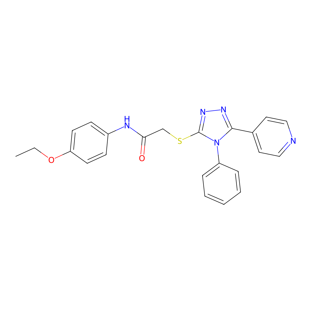 N-(4-ethoxyphenyl)-2-[(4-phenyl-5-pyridin-4-yl-1,2,4-triazol-3-yl)sulfanyl]acetamide molecular structure, CAS 354995-10-1