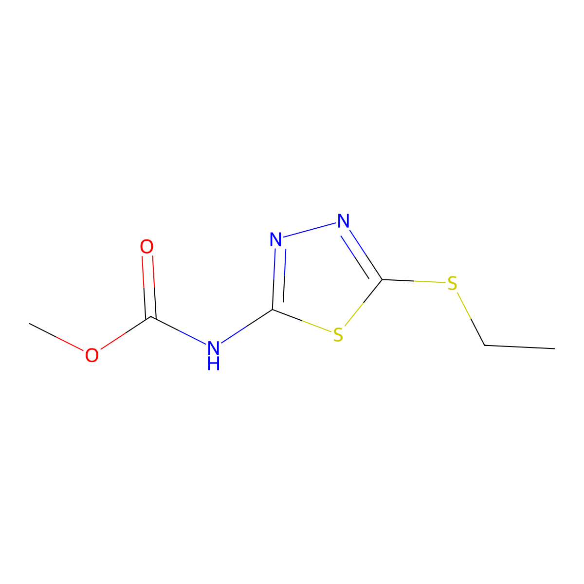 Methyl 5-(ethylsulfanyl)-1,3,4-thiadiazol-2-ylcarbamate molecular structure, CAS 354995-21-4