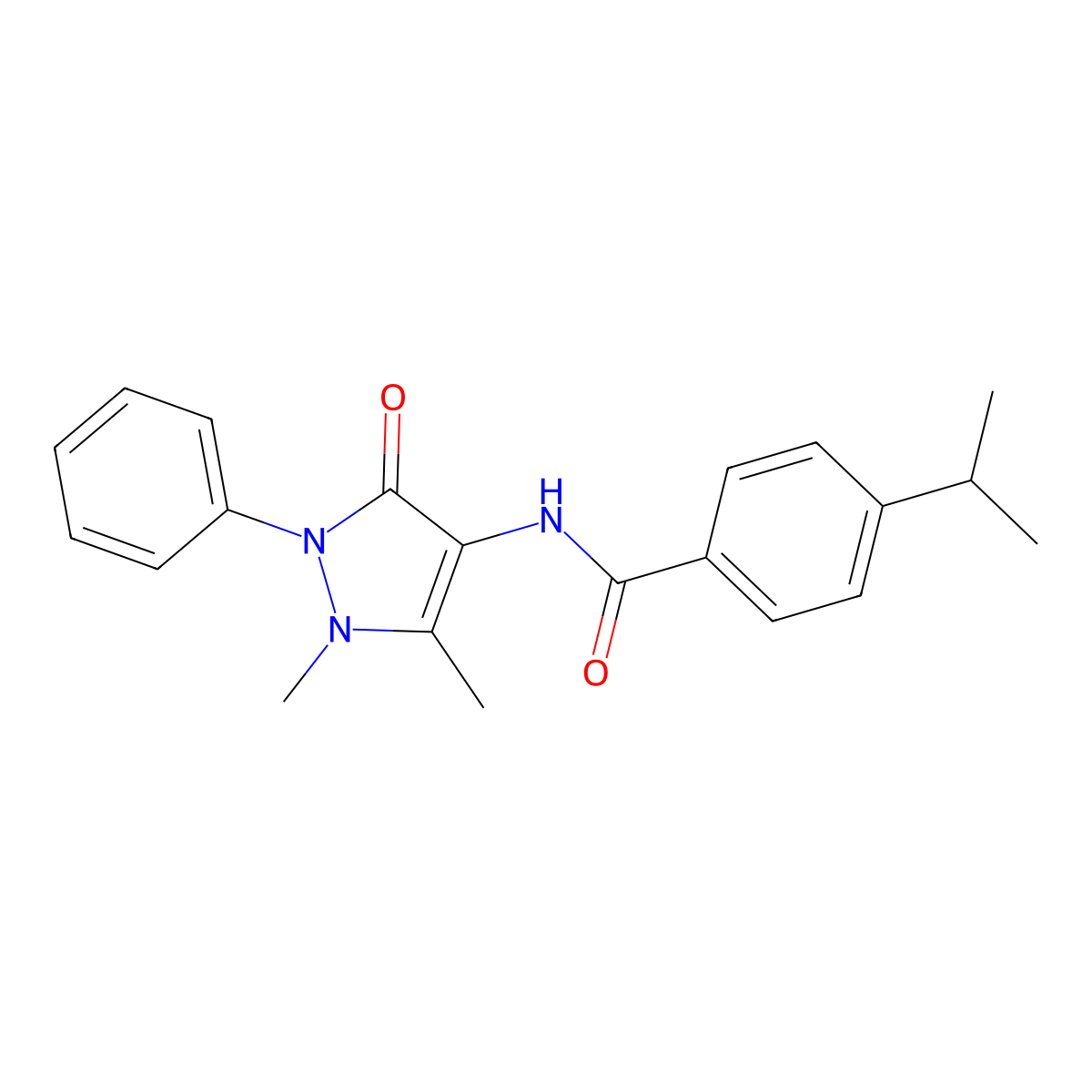 N-(1,5-dimethyl-3-oxo-2-phenylpyrazol-4-yl)-4-propan-2-ylbenzamide molecular structure, CAS 354996-18-2