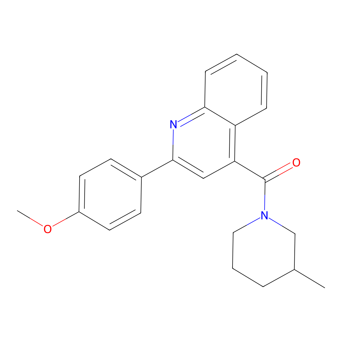 [2-(4-Methoxyphenyl)quinolin-4-yl]-(3-methylpiperidin-1-yl)methanone molecular structure, CAS 354996-29-5