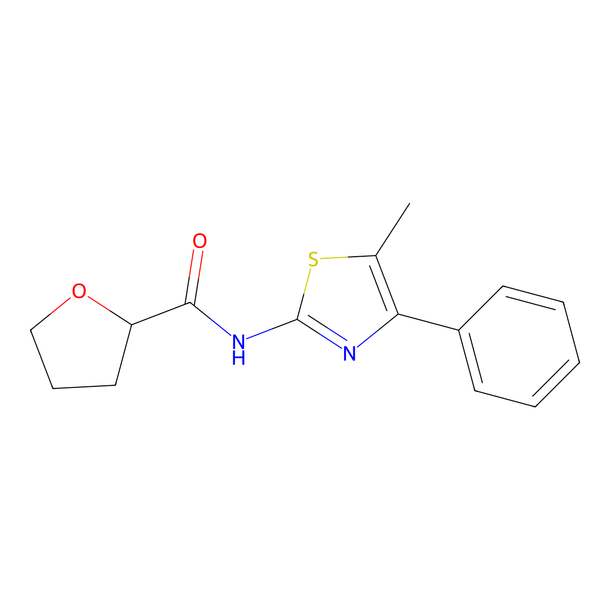 N-(5-methyl-4-phenyl-1,3-thiazol-2-yl)oxolane-2-carboxamide molecular structure, CAS 354996-57-9