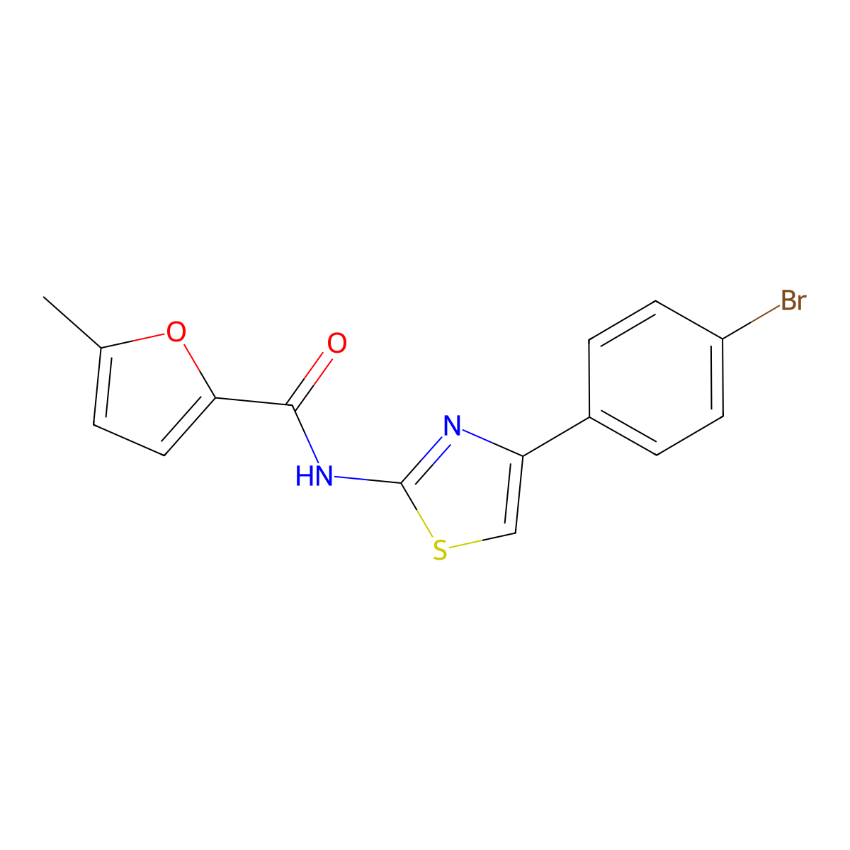 N-[4-(4-bromophenyl)-1,3-thiazol-2-yl]-5-methylfuran-2-carboxamide molecular structure, CAS 354996-93-3