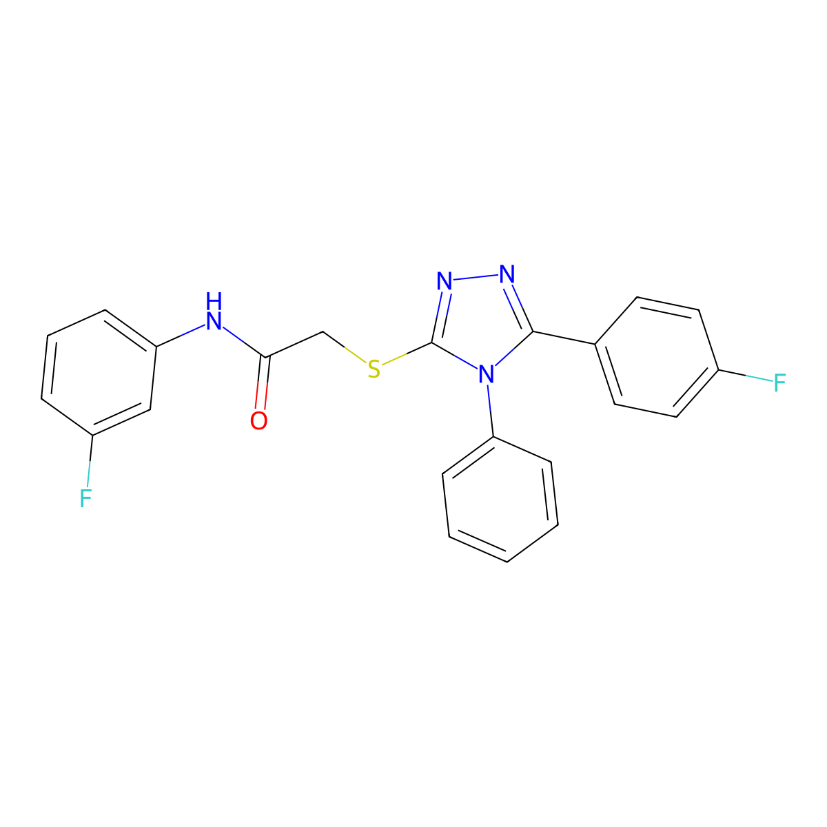 N-(3-fluorophenyl)-2-[[5-(4-fluorophenyl)-4-phenyl-1,2,4-triazol-3-yl]sulfanyl]acetamide molecular structure, CAS 354996-97-7