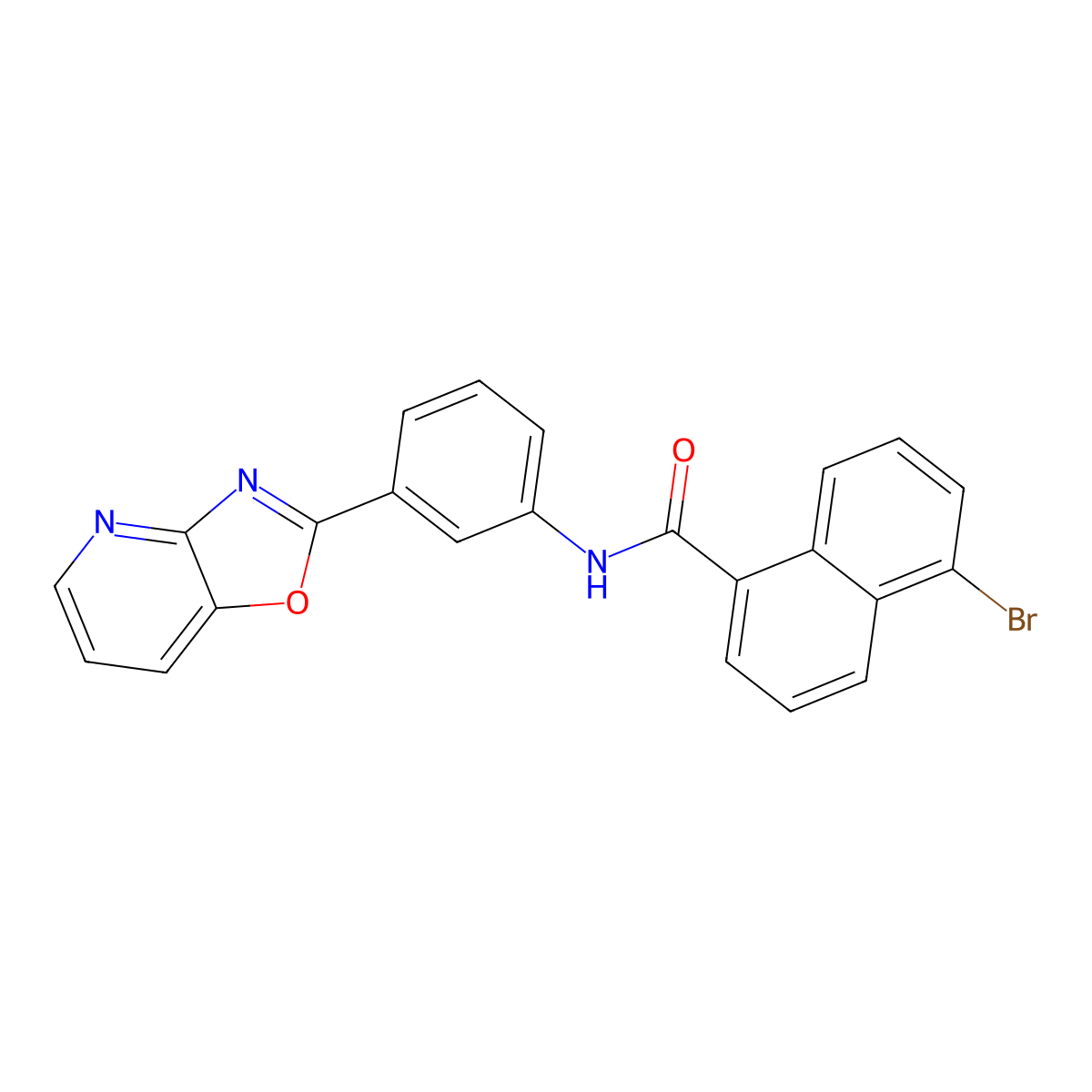 5-bromo-N-[3-([1,3]oxazolo[4,5-b]pyridin-2-yl)phenyl]naphthalene-1-carboxamide molecular structure, CAS 354997-00-5