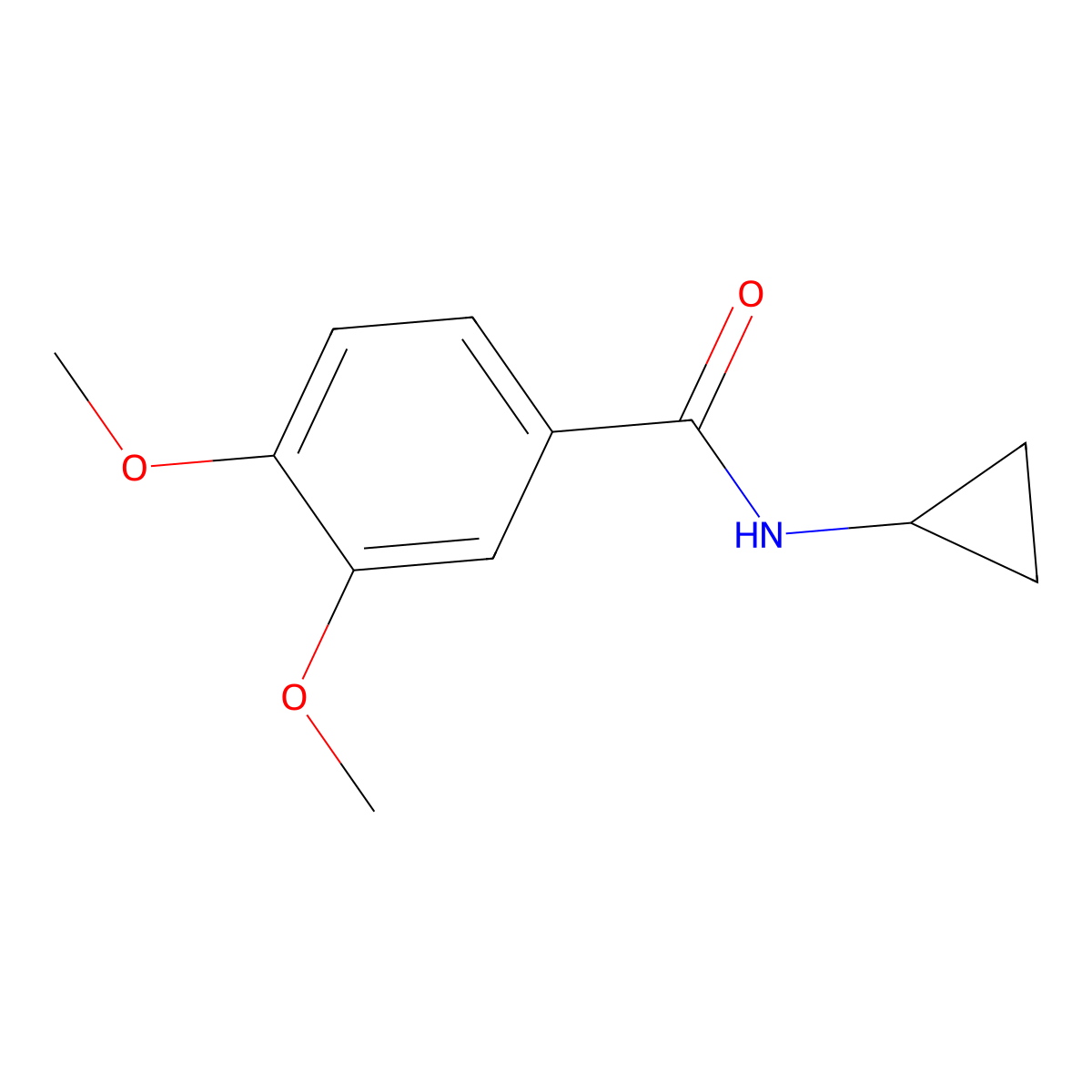 N-cyclopropyl-3,4-dimethoxybenzamide molecular structure, CAS 354997-04-9