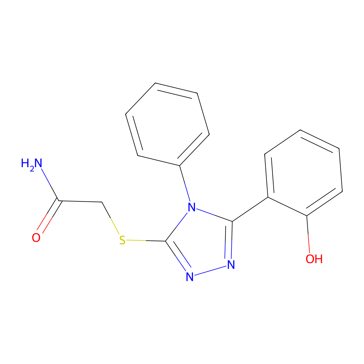 2-{[5-(2-hydroxyphenyl)-4-phenyl-4H-1,2,4-triazol-3-yl]sulfanyl}acetamide molecular structure, CAS 354997-09-4