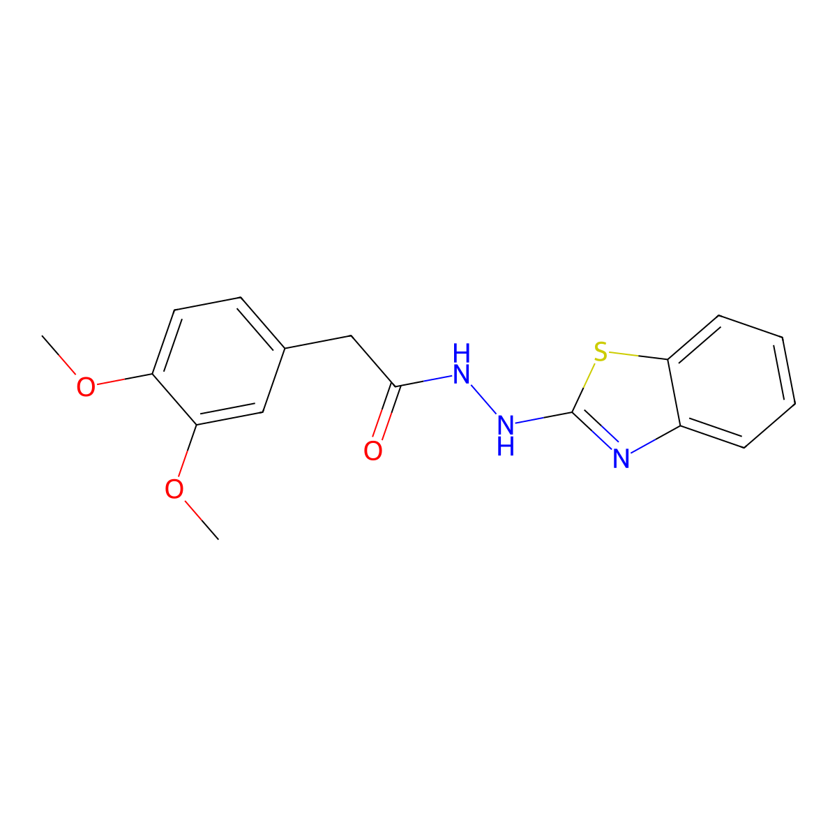 N'-(1,3-benzothiazol-2-yl)-2-(3,4-dimethoxyphenyl)acetohydrazide molecular structure, CAS 354997-37-8