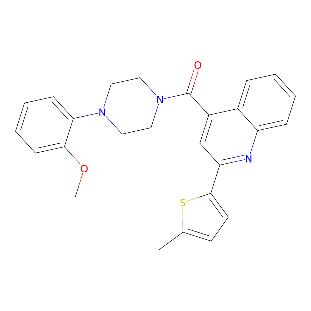 [4-(2-Methoxyphenyl)piperazin-1-yl]-[2-(5-methylthiophen-2-yl)quinolin-4-yl]methanone molecular structure, CAS 354997-62-9