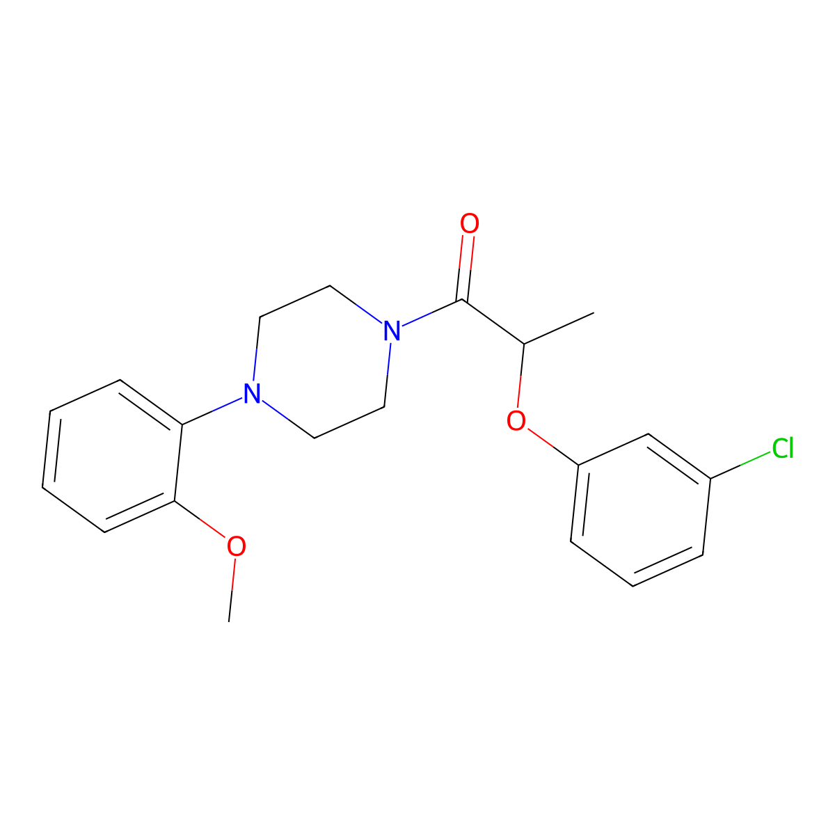 2-(3-Chlorophenoxy)-1-[4-(2-methoxyphenyl)piperazin-1-yl]propan-1-one molecular structure, CAS 354997-98-1