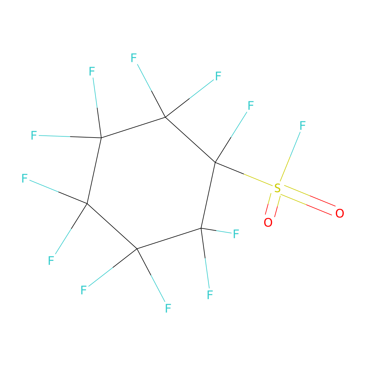 Cyclohexanesulfonyl fluoride, 1,2,2,3,3,4,4,5,5,6,6-undecafluoro- molecular structure, CAS 355-03-3