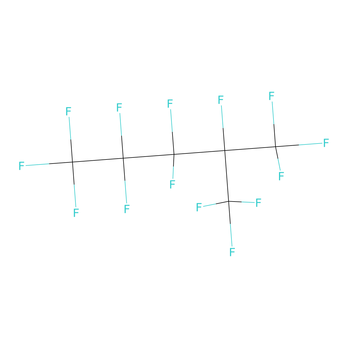 Perfluoroisohexane molecular structure, CAS 355-04-4