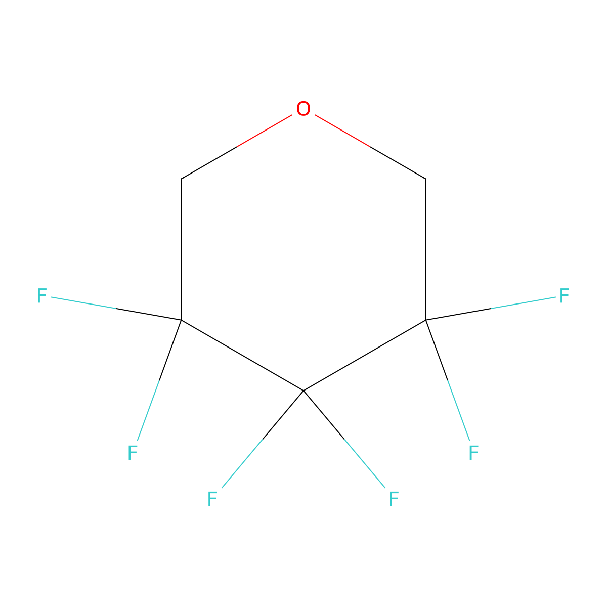 3,3,4,4,5,5-Hexafluorotetrahydro-2H-pyran molecular structure, CAS 355-09-9