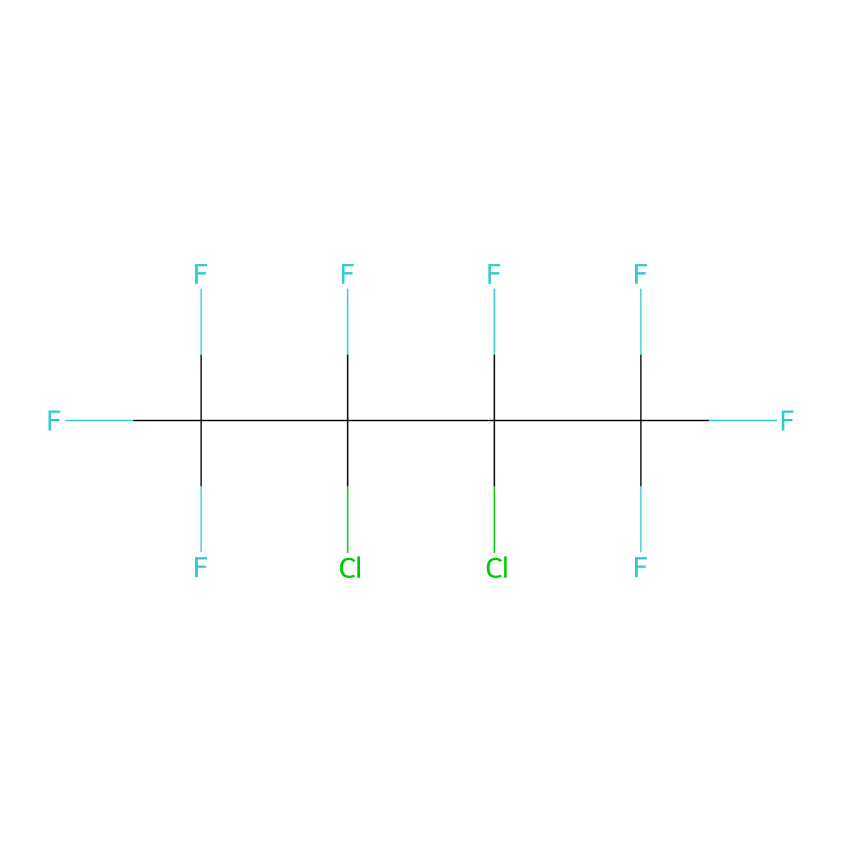 2,3-Dichloro-1,1,1,2,3,4,4,4-octafluorobutane molecular structure, CAS 355-20-4