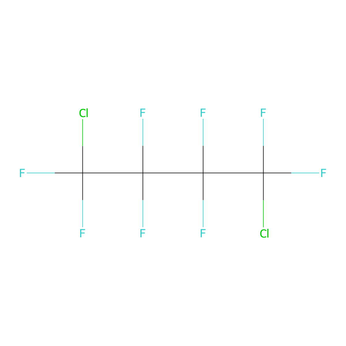 1,4-Dichloro-1,1,2,2,3,3,4,4-octafluorobutane molecular structure, CAS 355-24-8