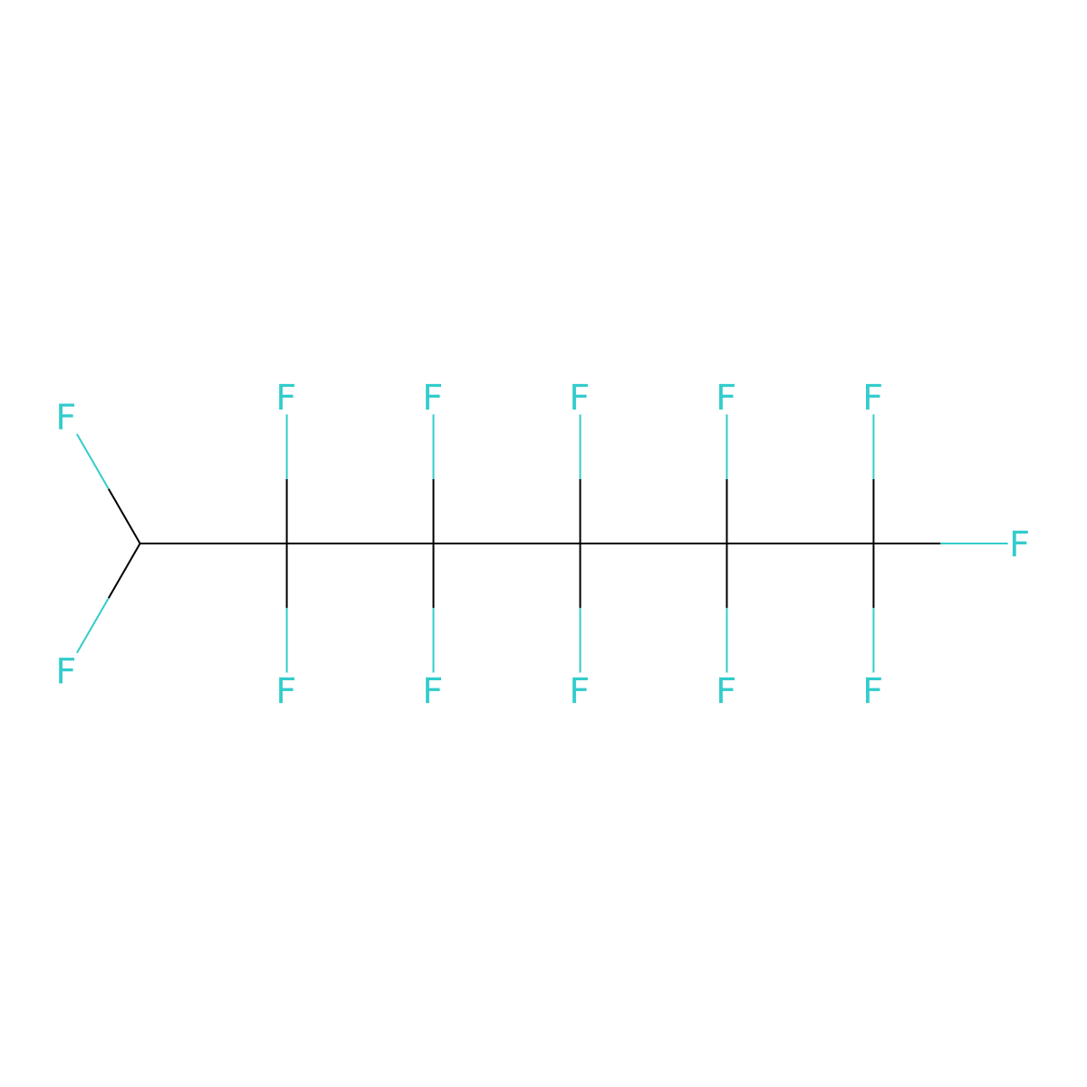 1H-Perfluorohexane molecular structure, CAS 355-37-3