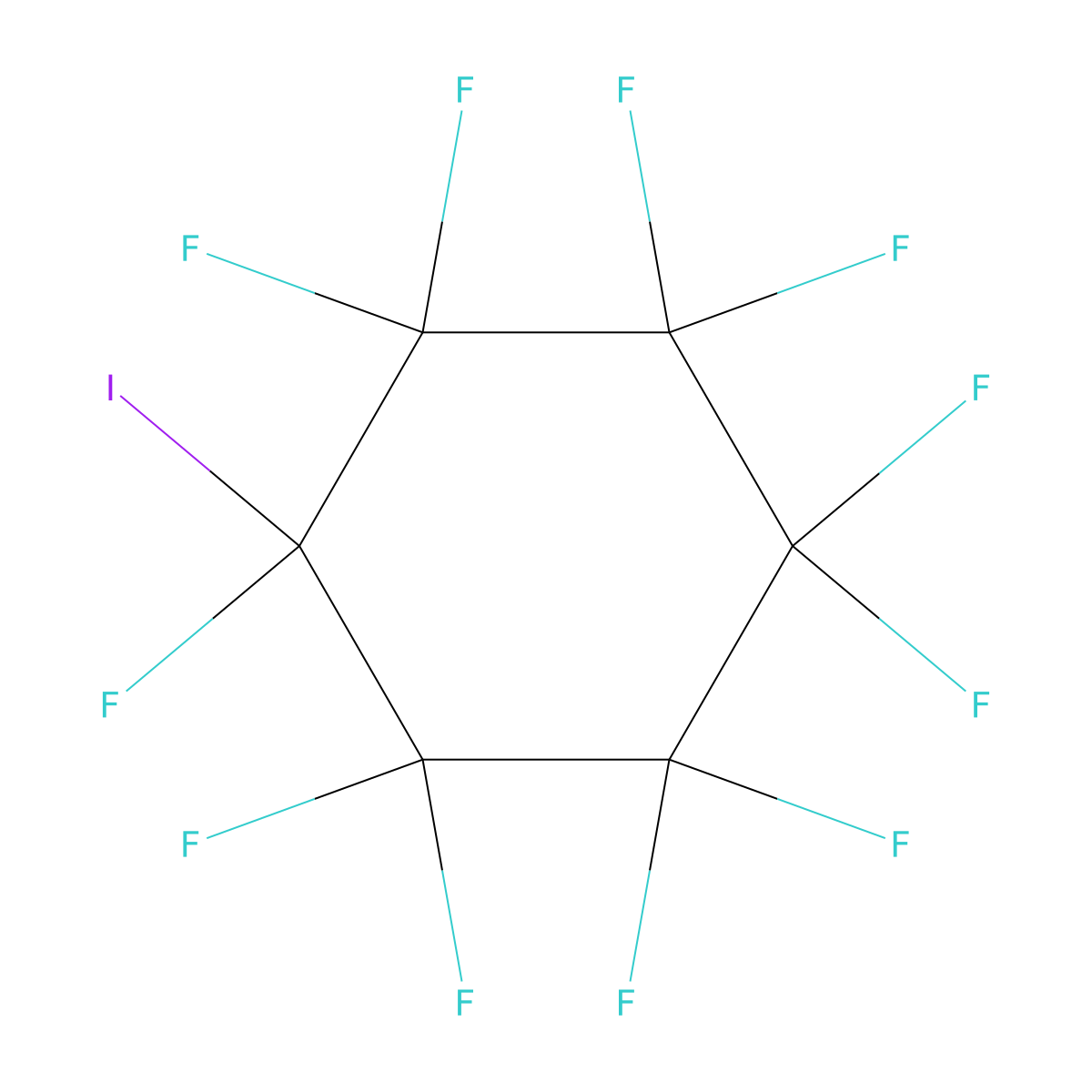 Iodoperfluorocyclohexane molecular structure, CAS 355-69-1