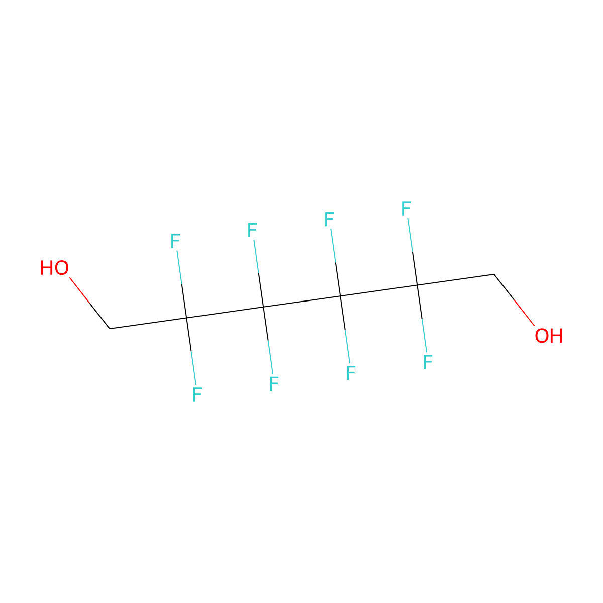 2,2,3,3,4,4,5,5-Octafluorohexane-1,6-diol molecular structure, CAS 355-74-8