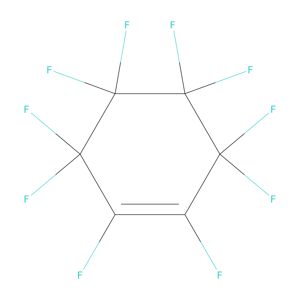 1,2,3,3,4,4,5,5,6,6-Decafluorocyclohex-1-ene molecular structure, CAS 355-75-9