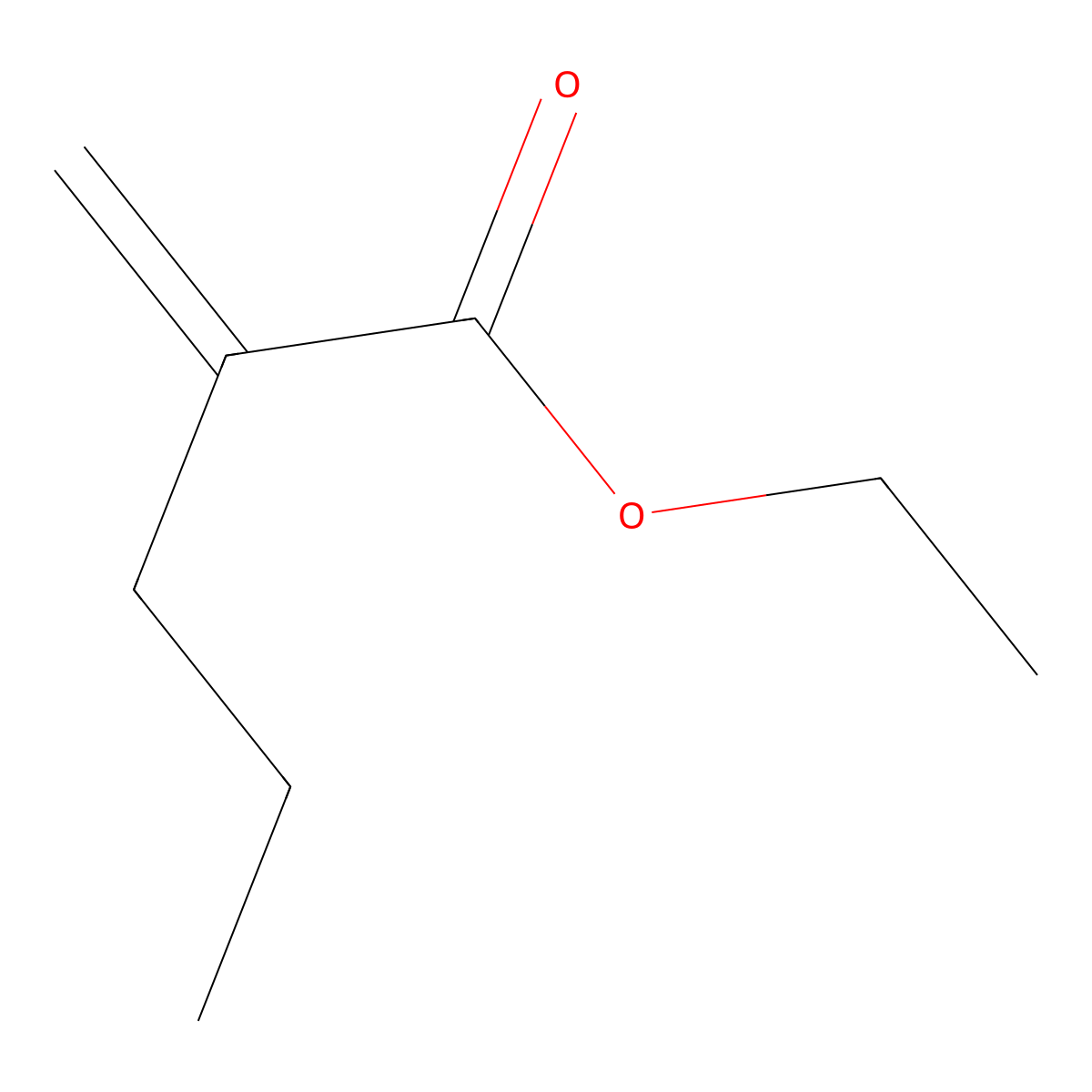 Ethyl 2-propylacrylate molecular structure, CAS 3550-06-9