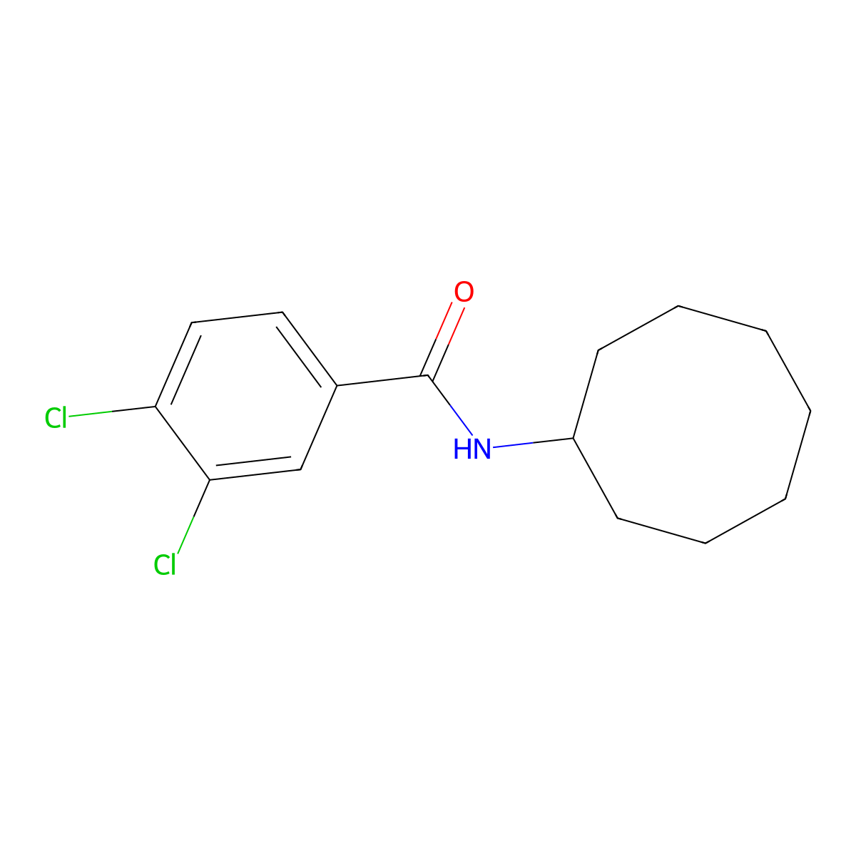 3,4-dichloro-N-cyclooctylbenzamide molecular structure, CAS 355000-28-1