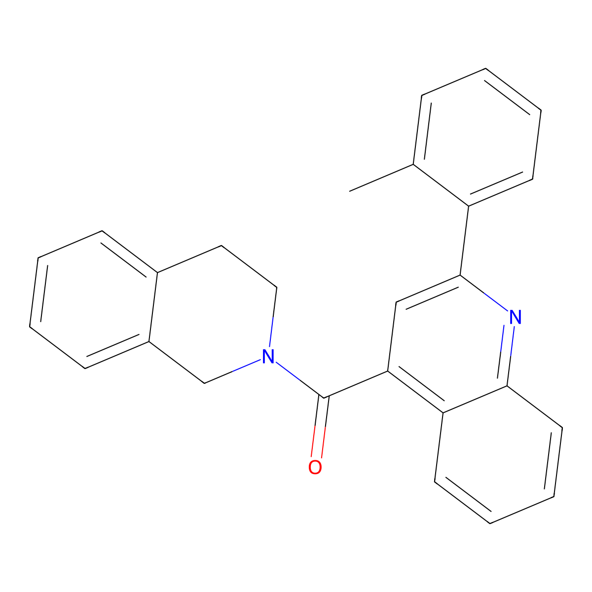 3,4-dihydroisoquinolin-2(1H)-yl[2-(2-methylphenyl)quinolin-4-yl]methanone molecular structure, CAS 355000-41-8