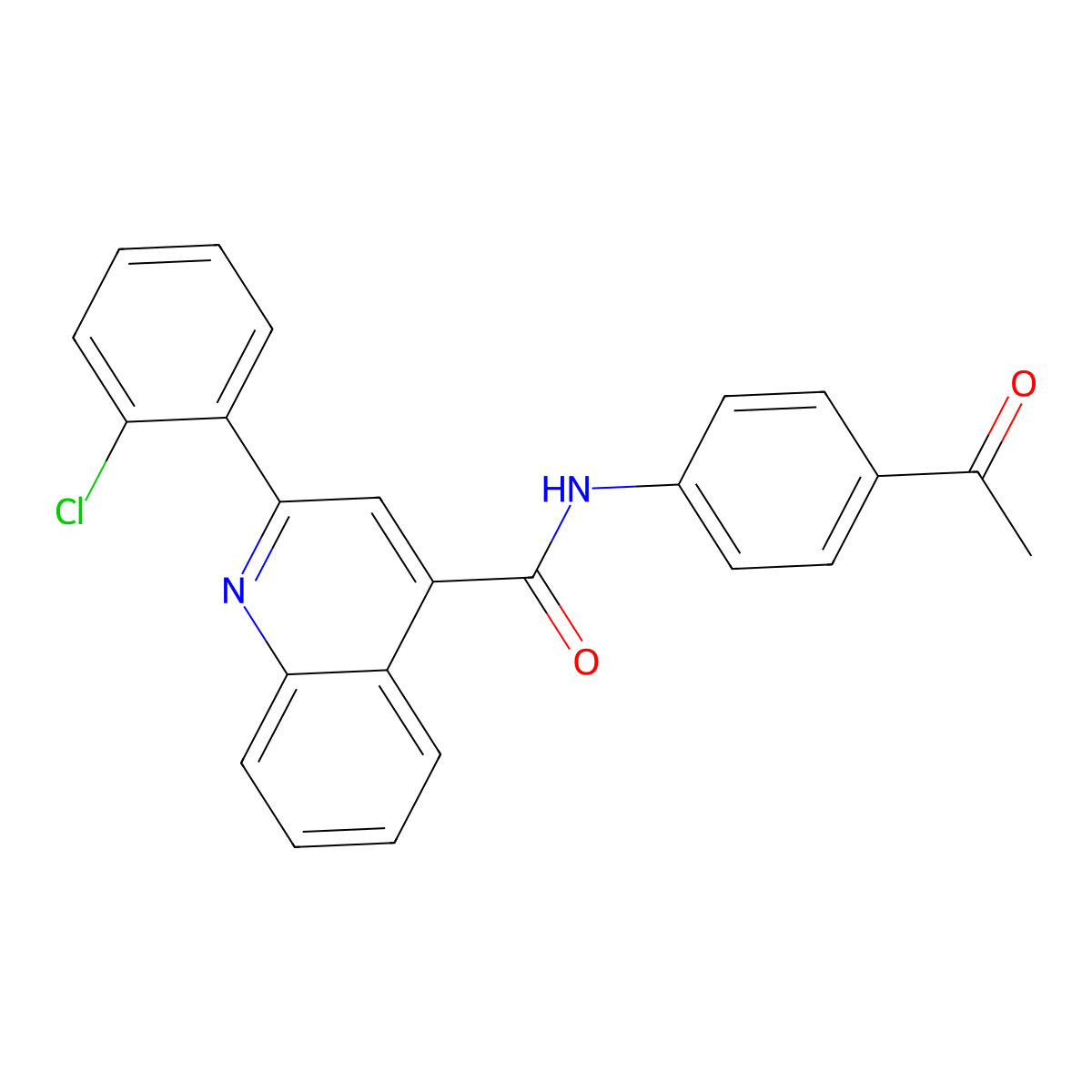 N-(4-acetylphenyl)-2-(2-chlorophenyl)quinoline-4-carboxamide molecular structure, CAS 355000-50-9