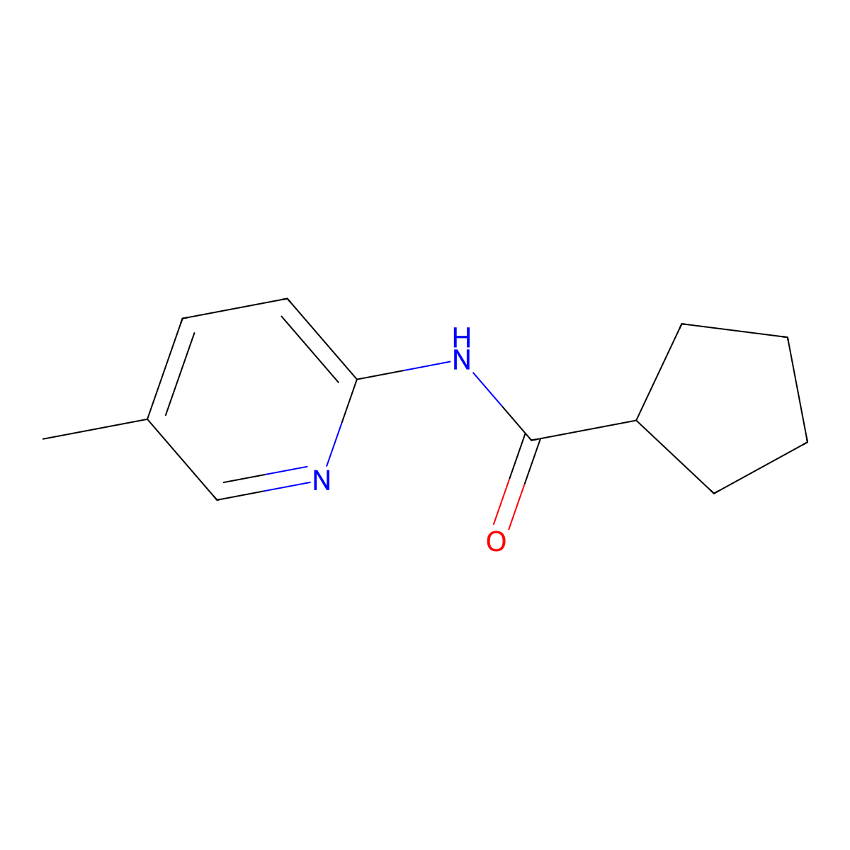 N-(5-methylpyridin-2-yl)cyclopentanecarboxamide molecular structure, CAS 355001-22-8