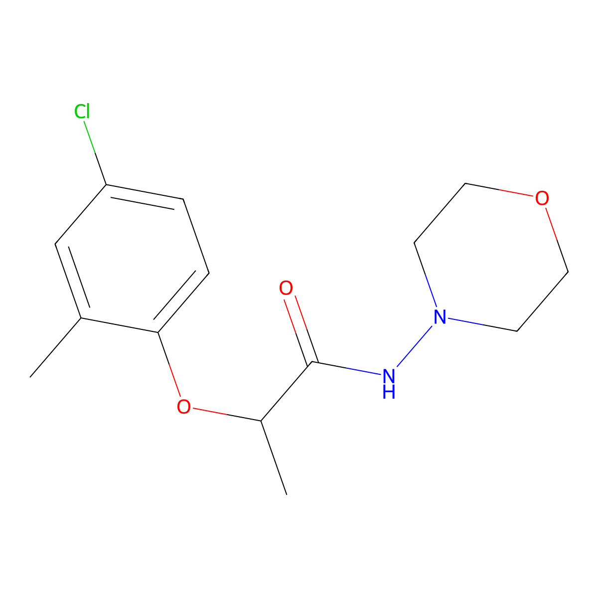 2-(4-chloro-2-methylphenoxy)-N-(4-morpholinyl)propanamide molecular structure, CAS 355002-02-7