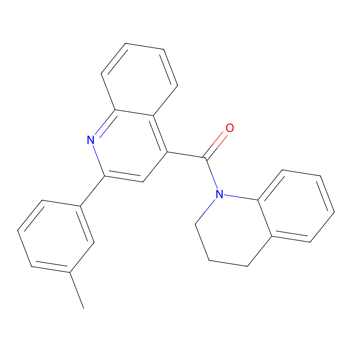 3,4-dihydro-2H-quinolin-1-yl-[2-(3-methylphenyl)quinolin-4-yl]methanone molecular structure, CAS 355002-26-5