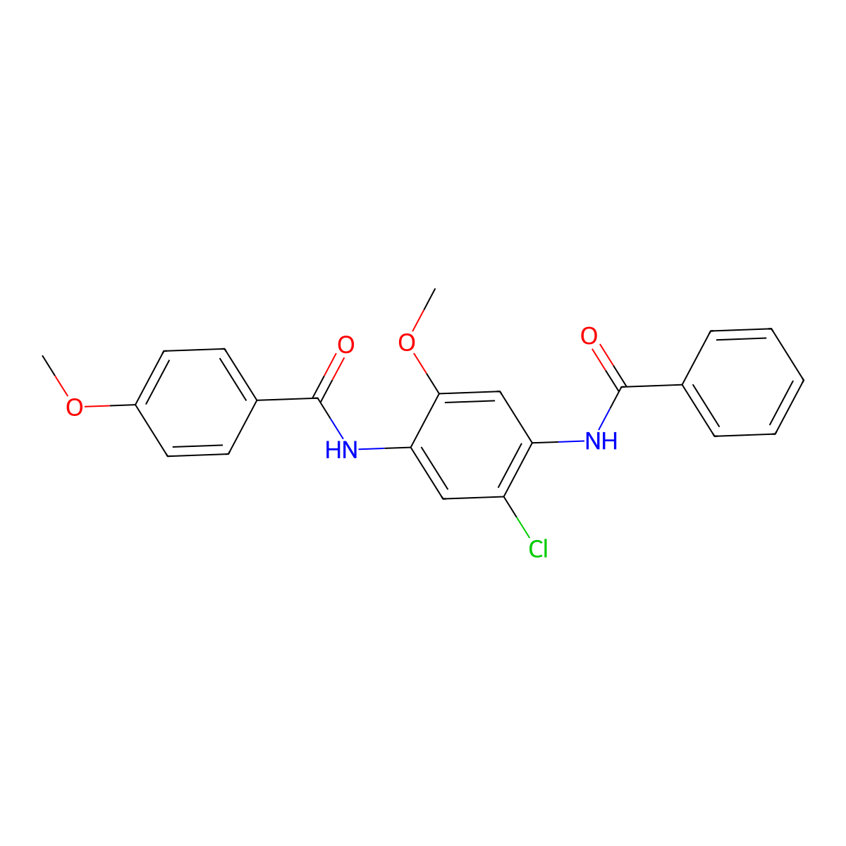 N-(4-benzamido-5-chloro-2-methoxyphenyl)-4-methoxybenzamide molecular structure, CAS 355002-82-3