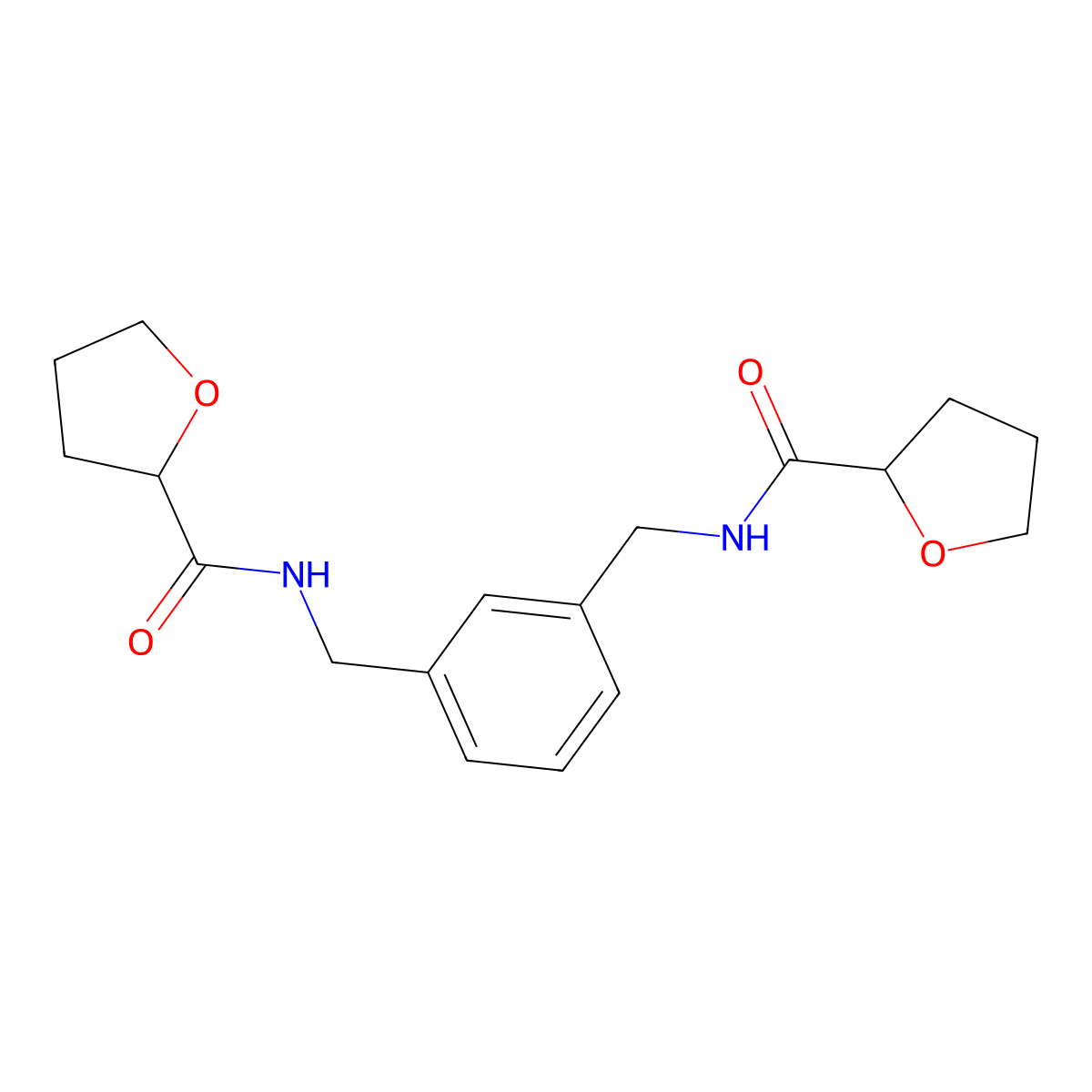 N-[[3-[(oxolane-2-carbonylamino)methyl]phenyl]methyl]oxolane-2-carboxamide molecular structure, CAS 355003-09-7
