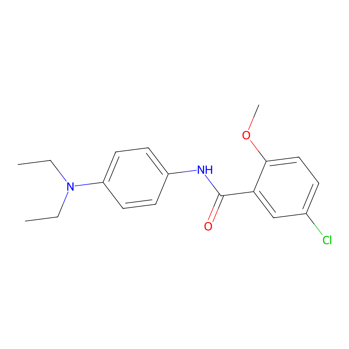 5-chloro-N-[4-(diethylamino)phenyl]-2-methoxybenzamide molecular structure, CAS 355003-30-4