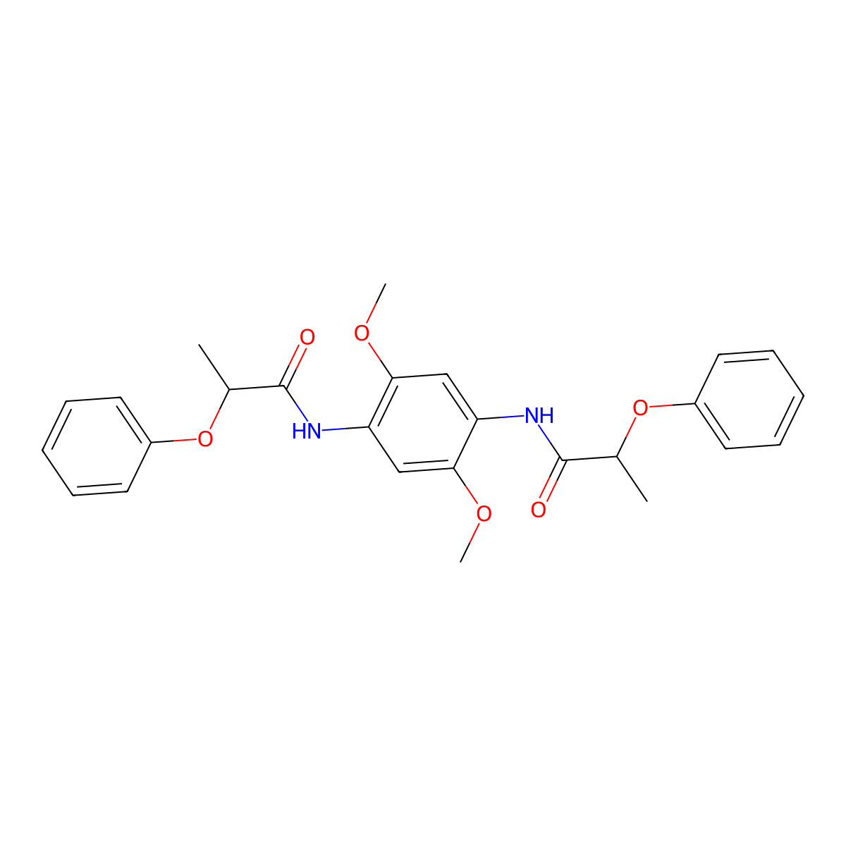 N-[2,5-dimethoxy-4-(2-phenoxypropanoylamino)phenyl]-2-phenoxypropanamide molecular structure, CAS 355003-94-0