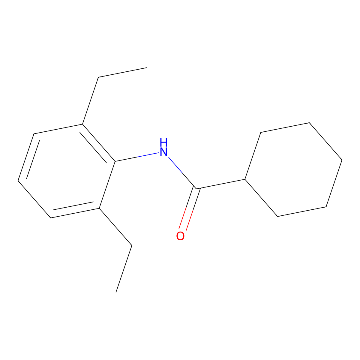 N-(2,6-diethylphenyl)cyclohexanecarboxamide molecular structure, CAS 355004-18-1
