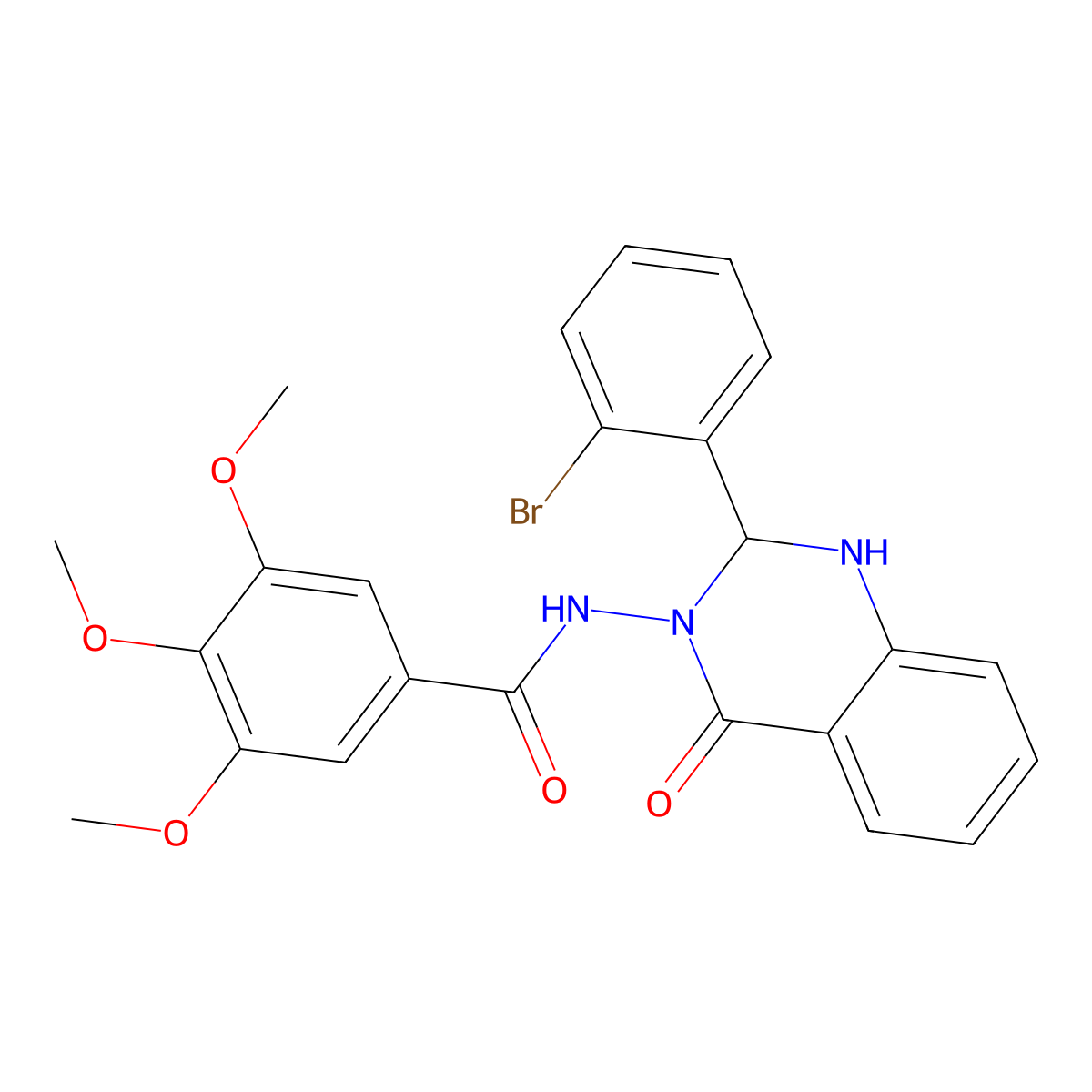 N-(2-(2-bromophenyl)-4-oxo-1,4-dihydro-3(2H)-quinazolinyl)-3,4,5-trimethoxybenzamide molecular structure, CAS 355004-23-8