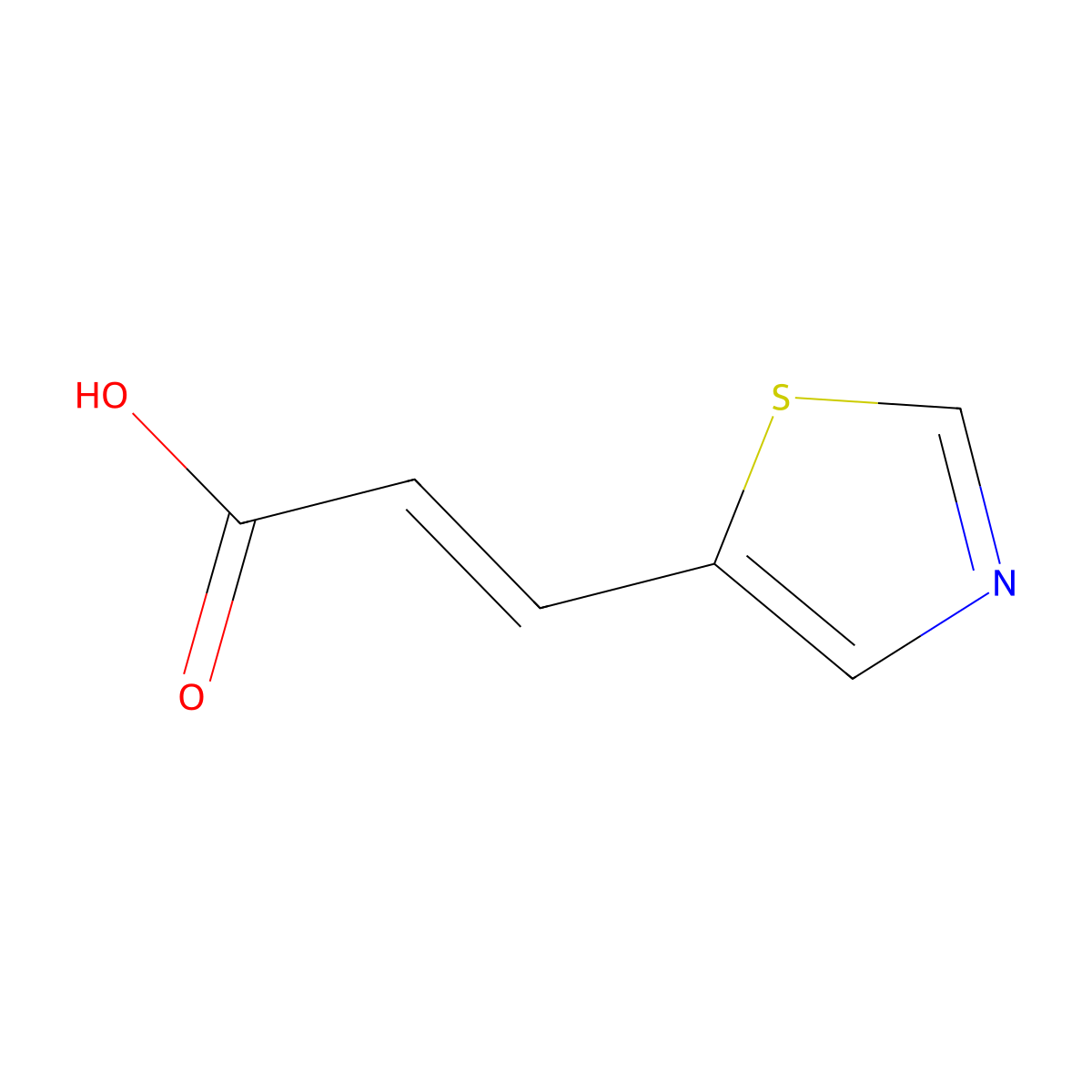 3-(1,3-Thiazol-5-yl)prop-2-enoic acid molecular structure, CAS 355009-32-4