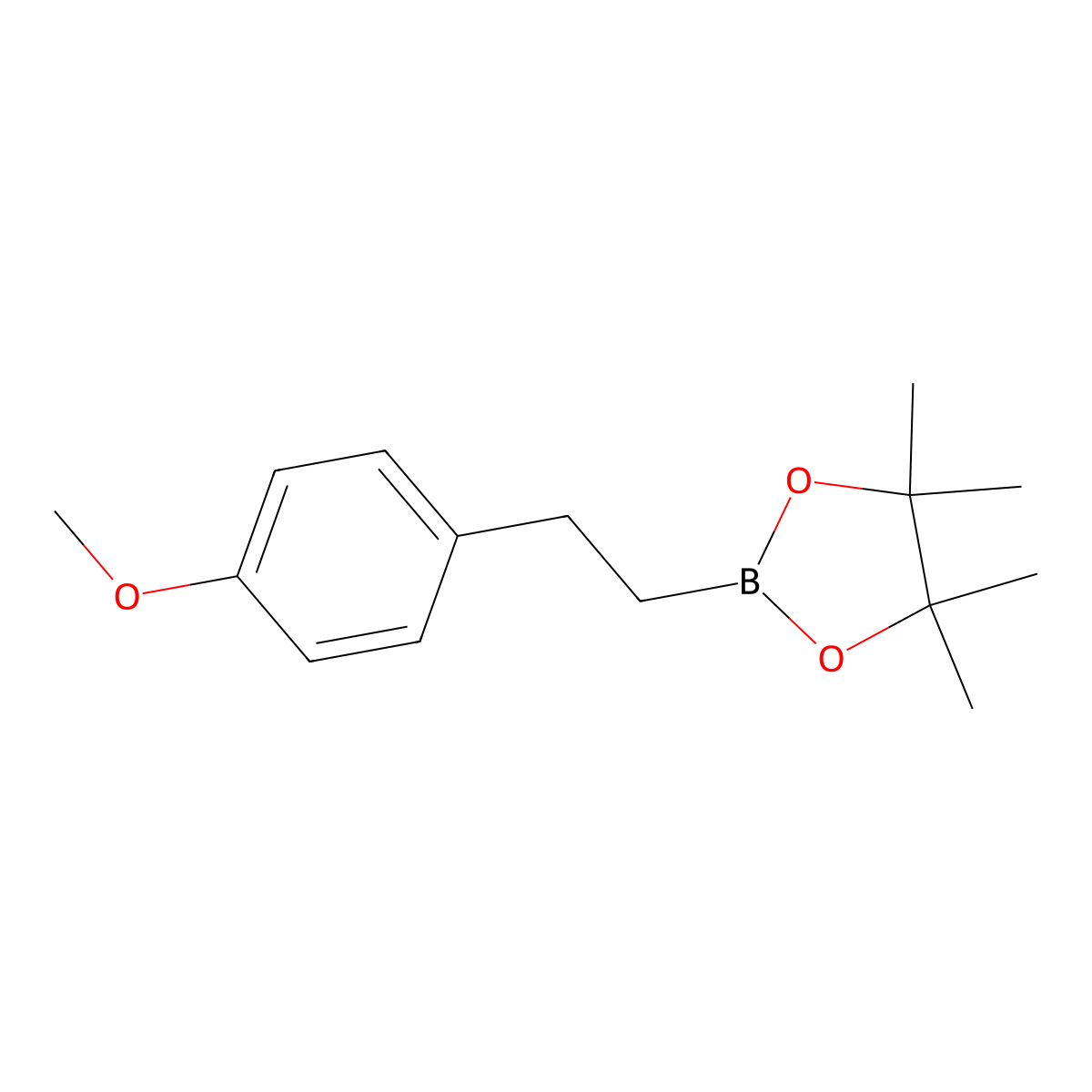 2-[2-(4-Methoxyphenyl)ethyl]-4,4,5,5-tetramethyl-1,3,2-dioxaborolane molecular structure, CAS 355012-39-4