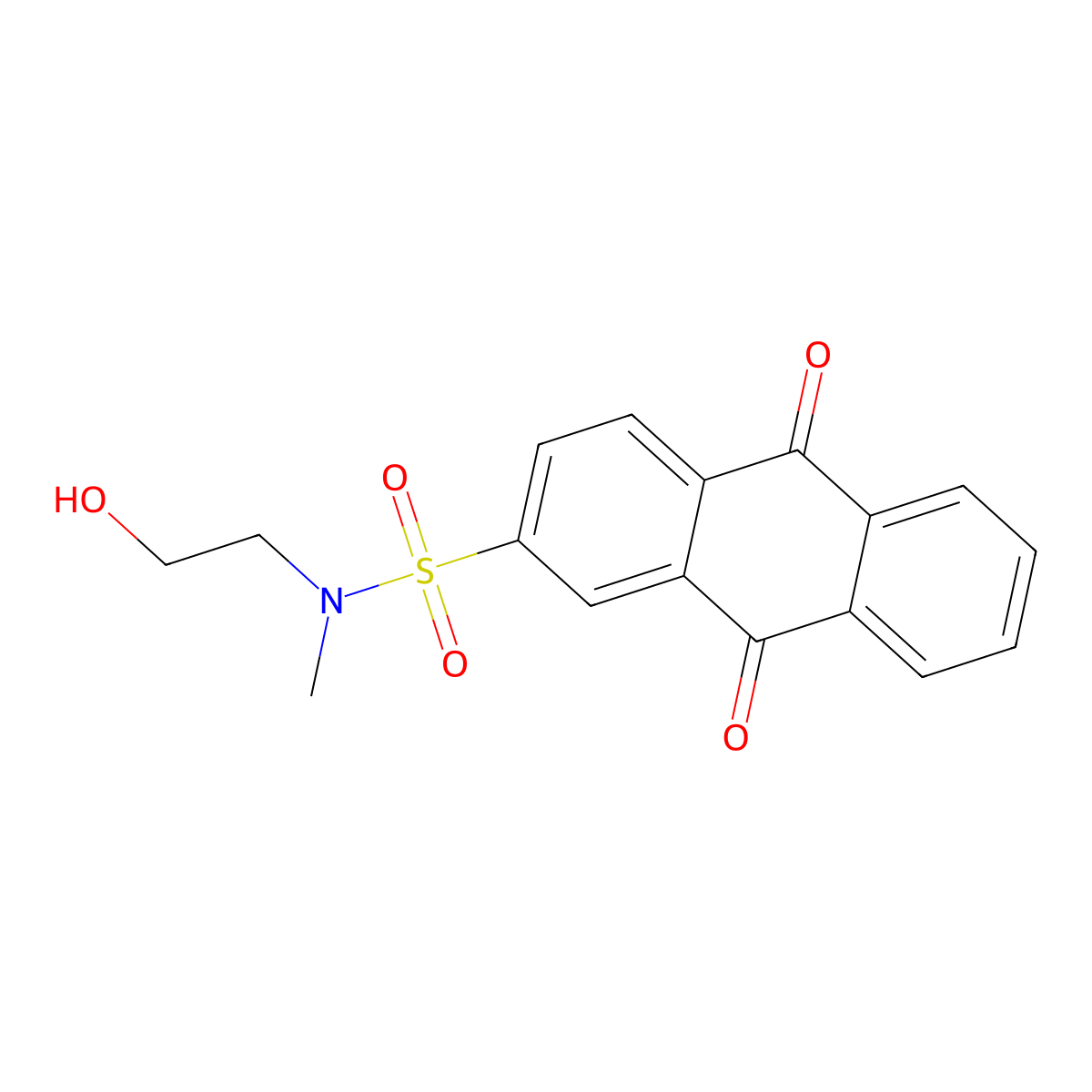 N-(2-hydroxyethyl)-N-methyl-9,10-dioxo-9,10-dihydroanthracene-2-sulfonamide molecular structure, CAS 355017-37-7