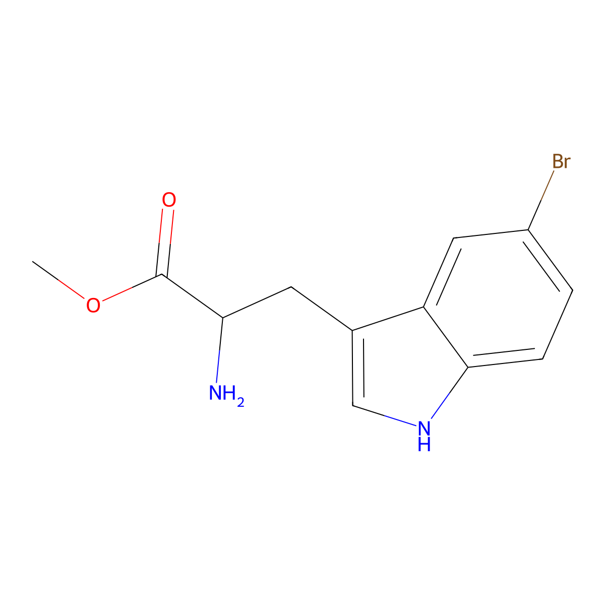 methyl 2-amino-3-(5-bromo-1H-indol-3-yl)propanoate molecular structure, CAS 355017-52-6