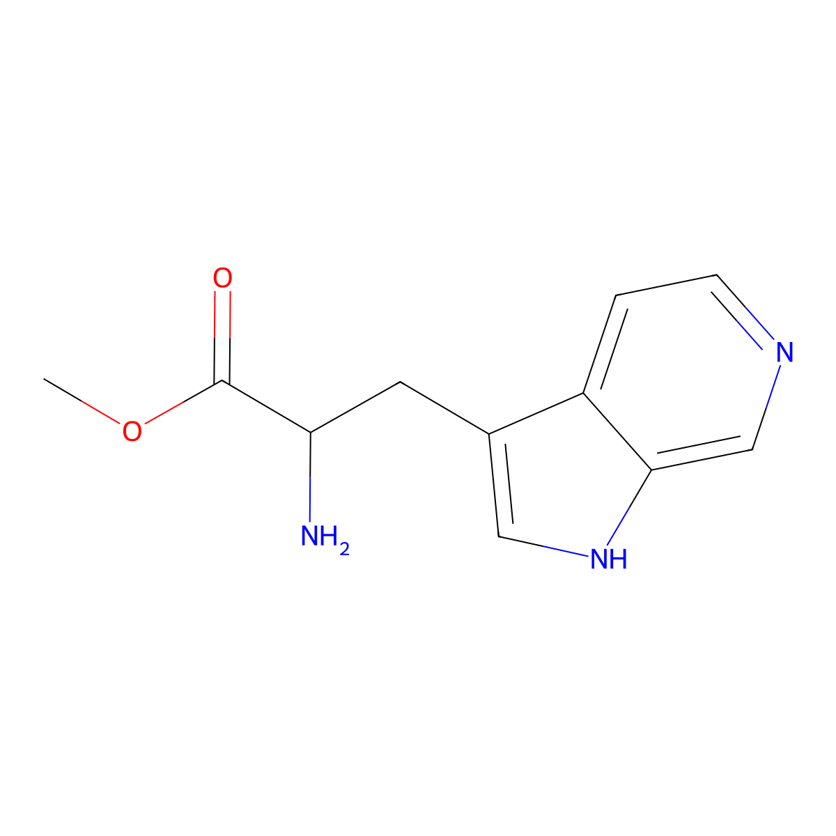 methyl 2-amino-3-{1H-pyrrolo[2,3-c]pyridin-3-yl}propanoate molecular structure, CAS 355017-59-3