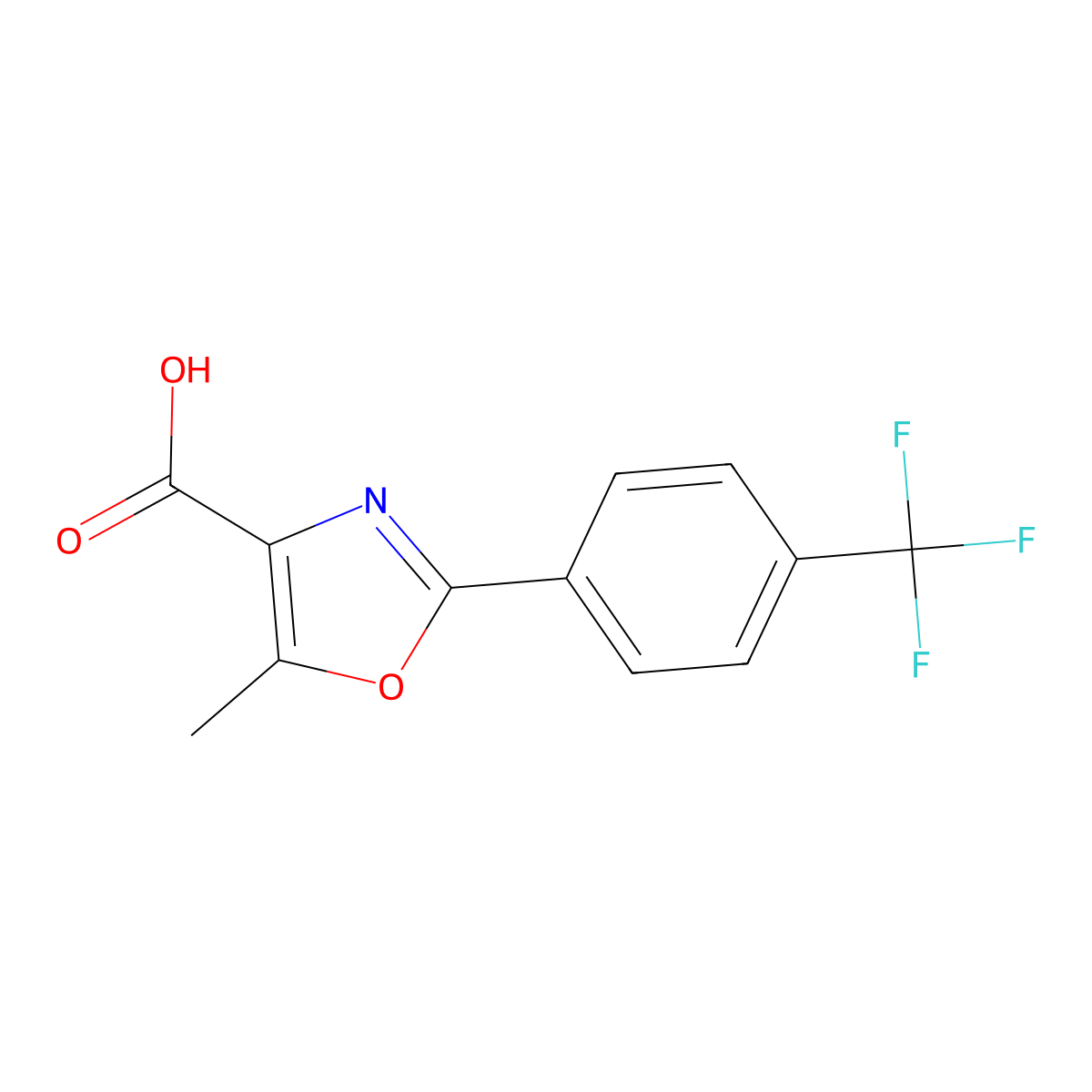 5-Methyl-2-[4-(trifluoromethyl)phenyl]-1,3-oxazole-4-carboxylic acid molecular structure, CAS 355020-55-2