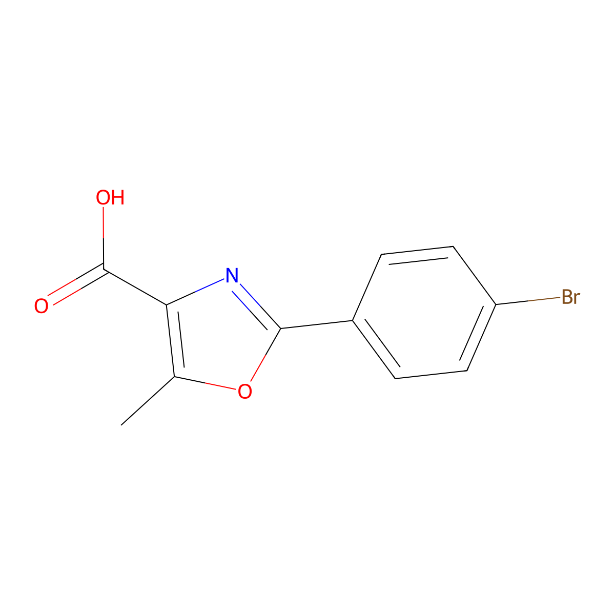 2-(4-Bromophenyl)-5-methyloxazole-4-carboxylic acid molecular structure, CAS 355020-56-3