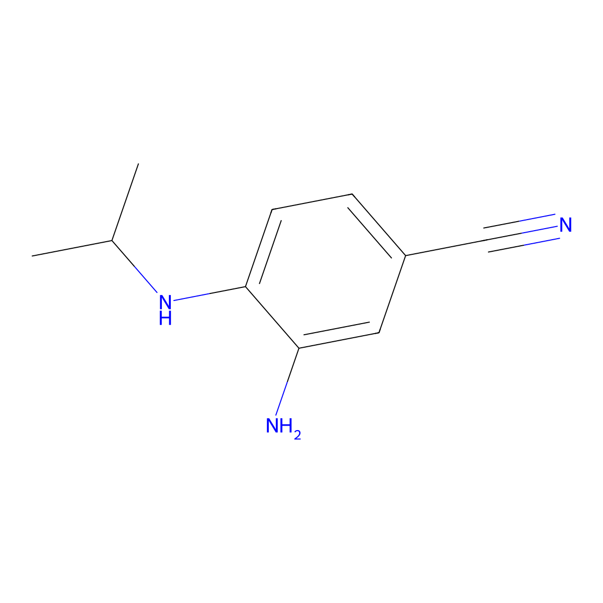 3-Amino-4-(isopropylamino)benzonitrile molecular structure, CAS 355022-20-7